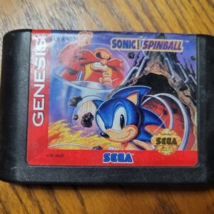Genesis Sonic Spinball Game Cartridge - Black